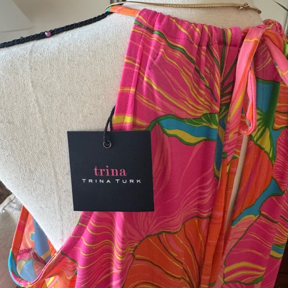 Trina Turk Milan Gingko Halter Floral Maxi Dress Size Large, NWT - Picture 6 of 8
